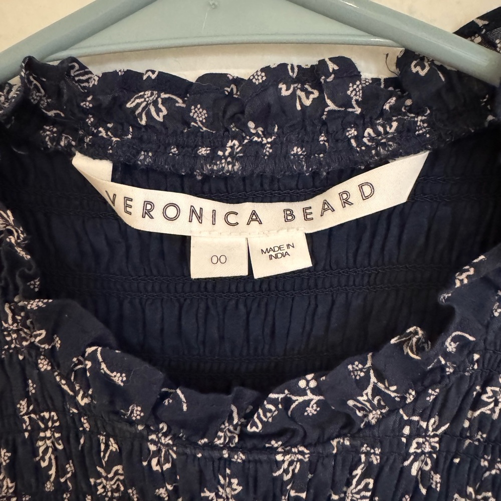 Veronica Beard Verena smocked cotton dress size 00 - Picture 6 of 10